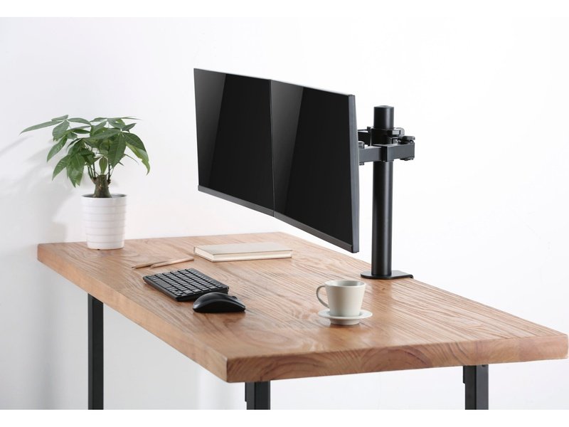 Brateck Dual Monitors Affordable Steel Articulating Monitor Arm Fit Most 17"-31" Monitors Up to 9kg per screen VESA 75x75/100x100