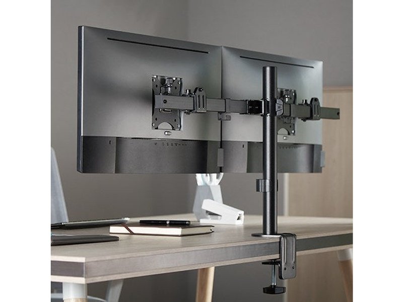 Brateck Pole Mount Dual-Screen Monitor Mount Fit Most 17"-32" Monitors, Up to 9kg per screen VESA 75x75/100x100