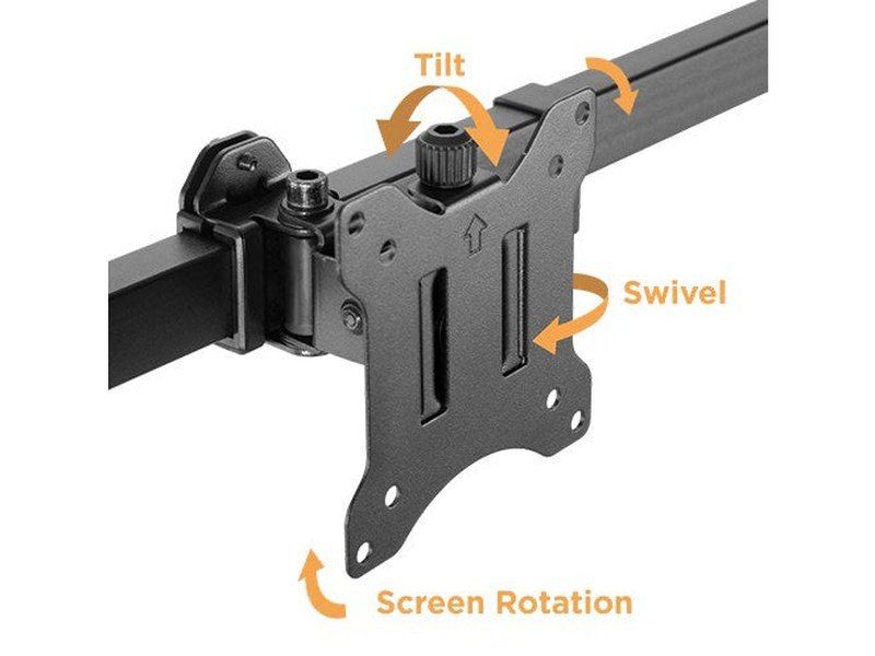 Brateck Pole Mount Dual-Screen Monitor Mount Fit Most 17"-32" Monitors, Up to 9kg per screen VESA 75x75/100x100