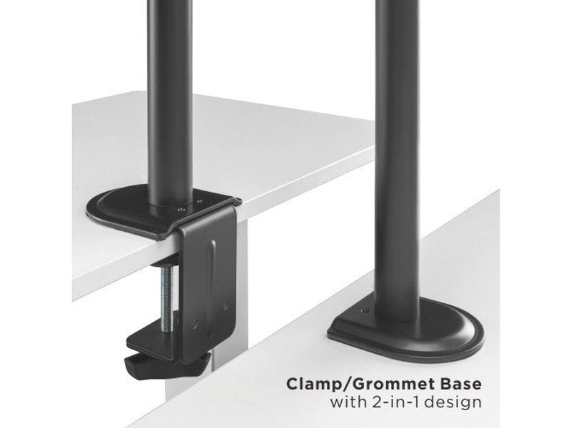 Brateck Dual-Monitor Steel Articulating Monitor Mount Fit Most 17"-32" Monitor Up to 20KG VESA 75x75,100x100 Black NEW