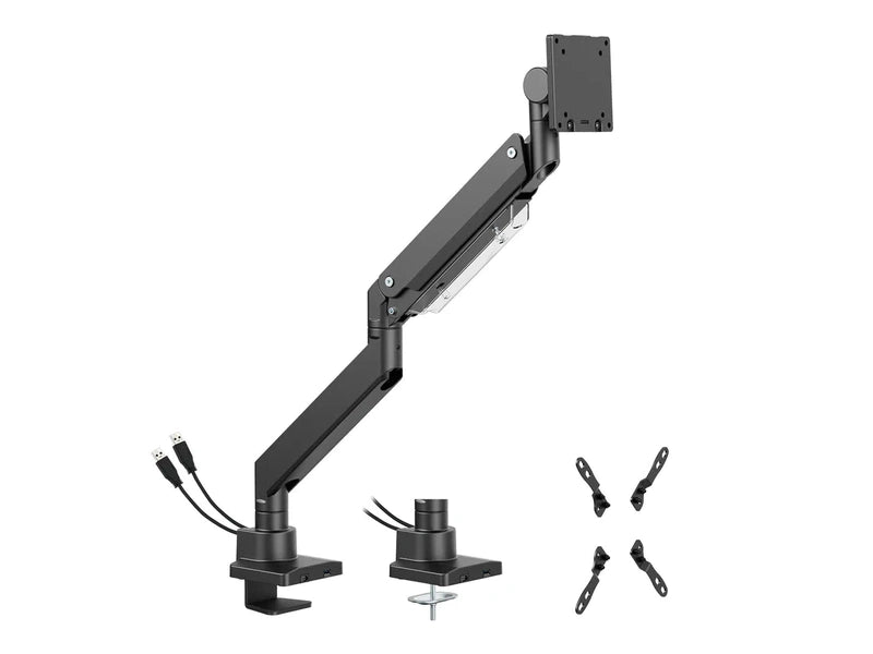 Brateck LDT80-C012UC Super Heavy-Duty Gas Spring Monitor Arm Mount with USB Ports