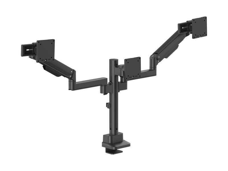 Brateck Modular Mechanical Spring Triple Monitor Arm with Sliders 17"-27" Monitor Weight Capacity per flat screen :11kg, VESA: 75x75,100x100 Black