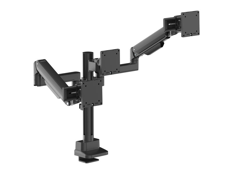 Brateck Modular Mechanical Spring Triple Monitor Arm with Sliders 17"-27" Monitor Weight Capacity per flat screen :11kg, VESA: 75x75,100x100 Black