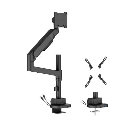 Brateck LDT92-C012UCP-B Future-Proof Heavy-Duty Pole-Mounted Gas Spring Monitor Arm