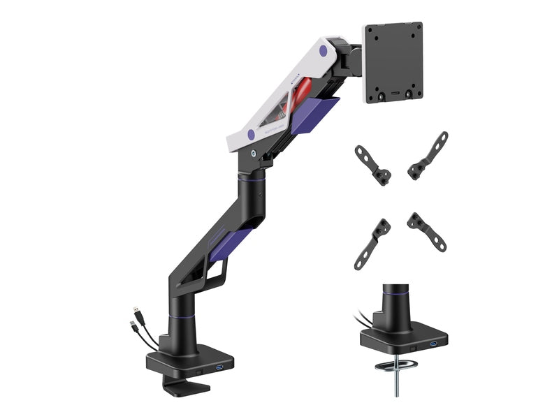 Brateck LDT95-C012UC Atlas Neo Gaming Monitor Arm with USB-A & USB-C Ports For most 24"~57" Monitors, Fit Curved Monitor, Matte Black & White new