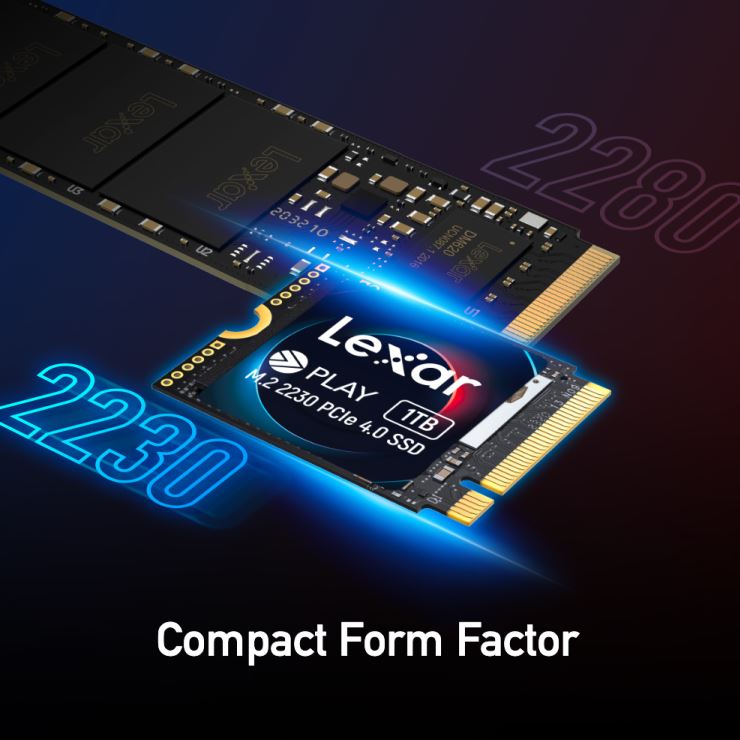 Lexar LNMPLAY 1TB M.2 2230 PCIe Gen4 NVMe SSD up to 5200MB/s read, 4700MB/s write