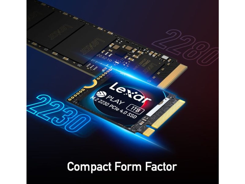 Lexar LNMPLAY 1TB M.2 2230 PCIe Gen4 NVMe SSD up to 5200MB/s read, 4700MB/s write