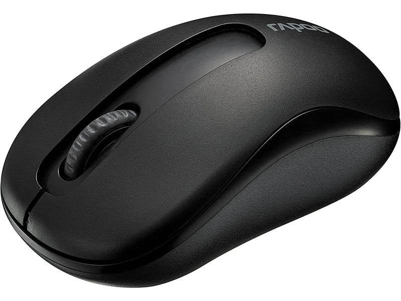 RAPOO M10 PLUS 2.4GHz Wireless Optical Mouse Black - 1000dpi Coverage up to 10 Meters and 360 degrees. 3Keys