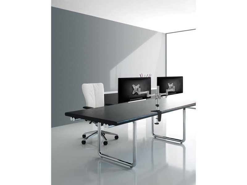 Astrotek Dual Monitor Arm Desk Mount Stand 43cm for 2 LCD Displays 21.5" 22" 23.6" 24" 27" 8kg 30° tilt 180° swivel 360° rotate VESA 75x75 100x100