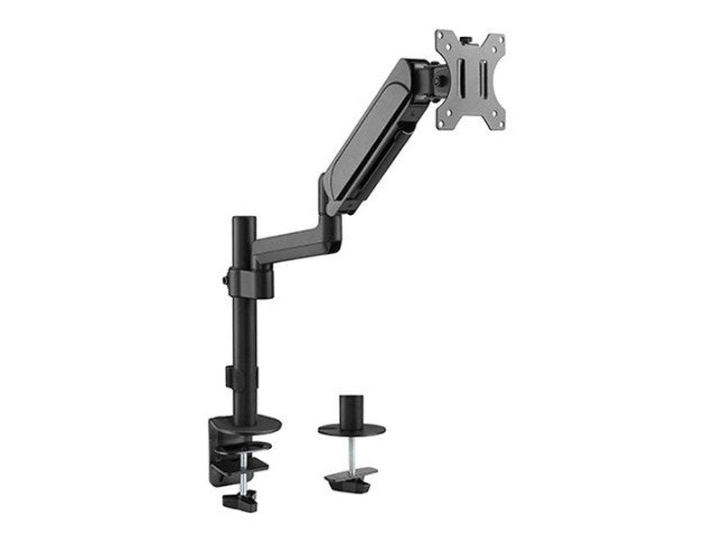 Brateck Single Monitor Pole-Mounted Gas Spring Monitor Arm Fit Most 17" - 32" Monitor Up to 9Kg Per screen VESA 75x75/100x100
