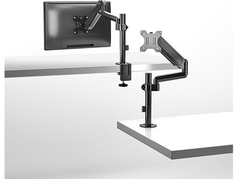 Brateck Single Monitor Pole-Mounted Gas Spring Monitor Arm Fit Most 17" - 32" Monitor Up to 9Kg Per screen VESA 75x75/100x100