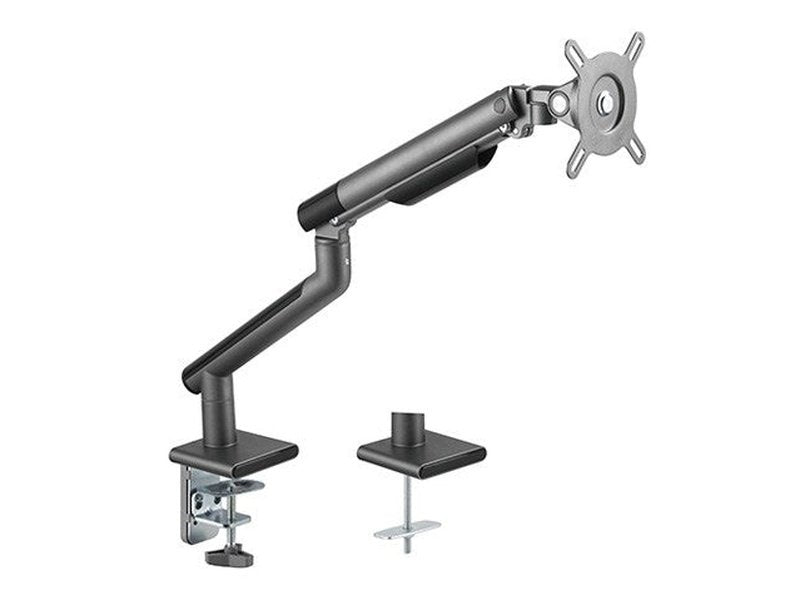 Brateck Single Monitor Premium Slim Aluminum Spring-Assisted Monitor Arm Fix Most 17"-32" Monitor Up to 9kg per screen VESA 75x75/100x100 - Space Grey