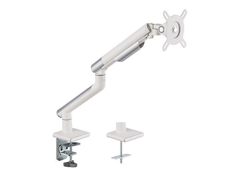 Brateck Single Monitor Premium Slim Aluminum Spring-Assisted Monitor Arm Fix Most 17"-32" Monitor Up to 9kg per screen VESA 75x75/100x100 - White