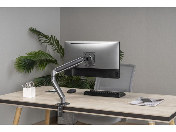 Brateck Single Monitor Economical Spring-Assisted Monitor Arm Fit Most 17"-32" Monitors, Up to 9kg per screen VESA 75x75/100x100 Space Grey