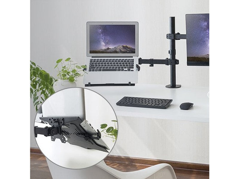 Brateck Steel Laptop Holder Fits10"-15.6" for most desk mounts with standard 75x75/100x100 VESA plate