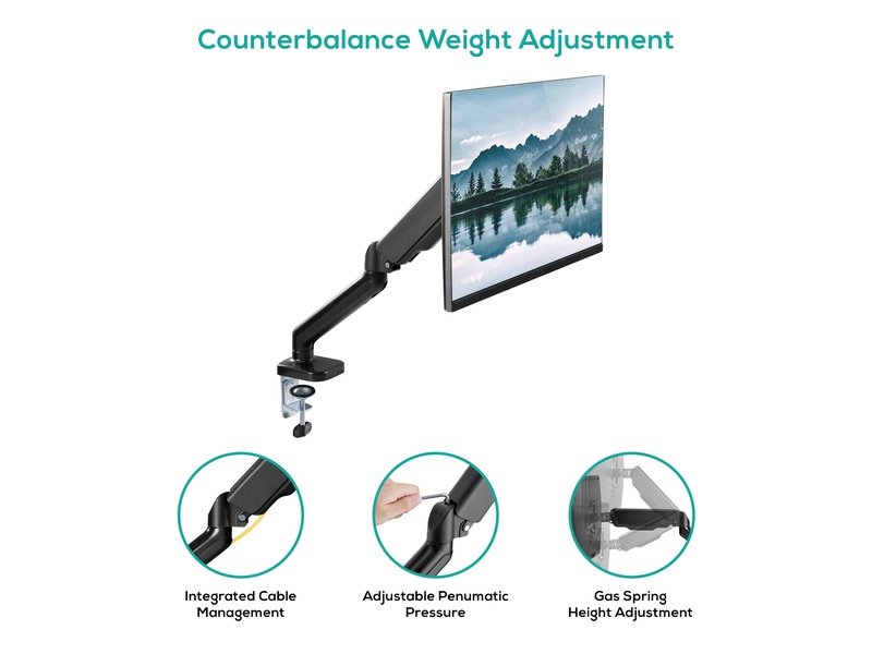 mbeat® activiva ErgoLife Single Monitor Screen Steel Gas Spring Monitor Arm