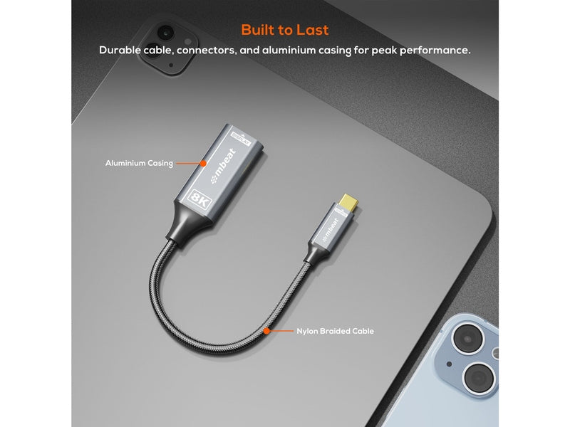 mbeat Tough Link 8K USB-C to HDMI Adapter - Space Grey