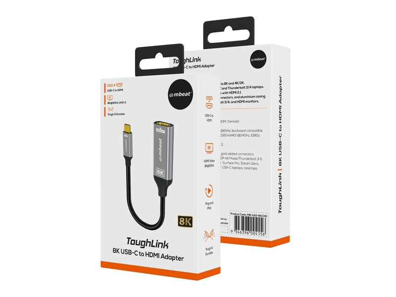mbeat Tough Link 8K USB-C to HDMI Adapter - Space Grey