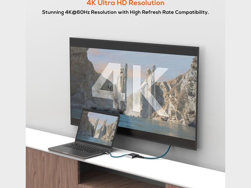 mbeat Tough Link USB-C to Dual 4K/60Hz HDMI MST Adapter - Space Grey