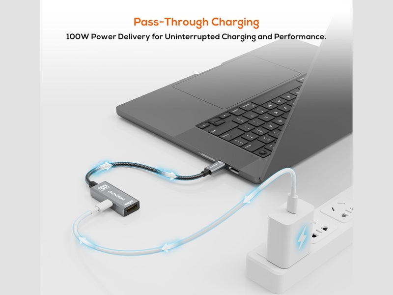 mbeat Tough Link USB-C to HDMI Adapter with 100W PD - Space Grey