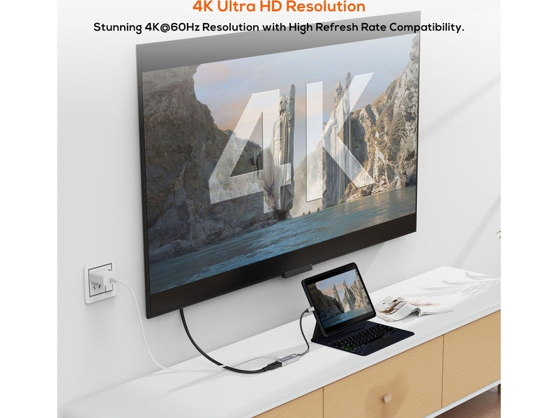 mbeat Tough Link USB-C to HDMI Adapter with 100W PD - Space Grey