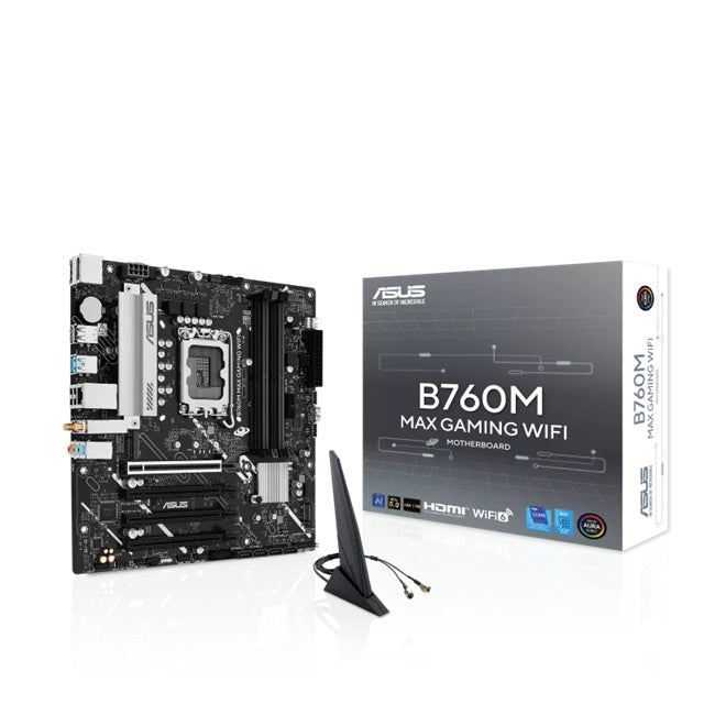 ASUS B760M MAX GAMING WIFI LGA1700 DDR5 Micro-ATX Motherboard