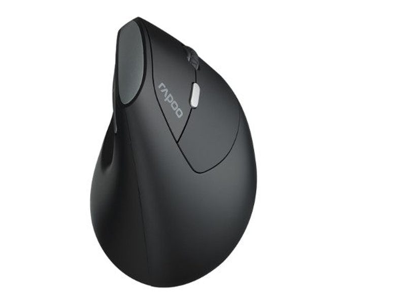 RAPOO EV250 Ergonomic Vertical Wireless Mouse 6 Buttons 800/1200/1600 DPI Optical Silent Click Mice - Black Renamed from MV20