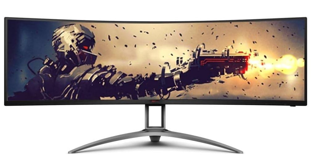 AOC 49" Curved Ultra Wide Monitor 1800R, 5120X1440 DQHD, 32:9 1ms, 165Hz, 3x HDMI, 1x DP, USB-C, Speaker
