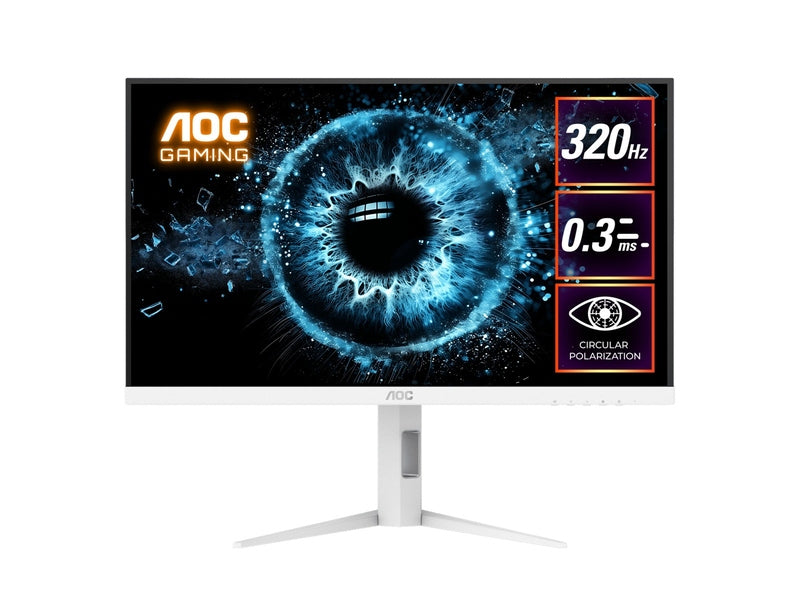AOC 27" Fast IPS Monitor Q27G4SL/WS: 2560x1440 320Hz 1ms DP 1.4, HDMI 2.1, ergonomic stand, VESA