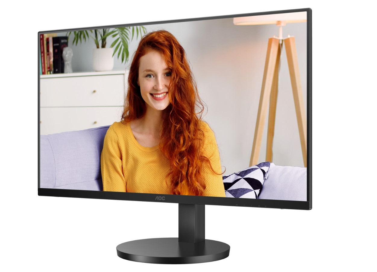 AOC 27" IPS 4K UHD Monitor, HDR10, Speakers, Flicker FREE, HDMI 2.0, DisplayPort 1.4 black. VESA, Height Adjust