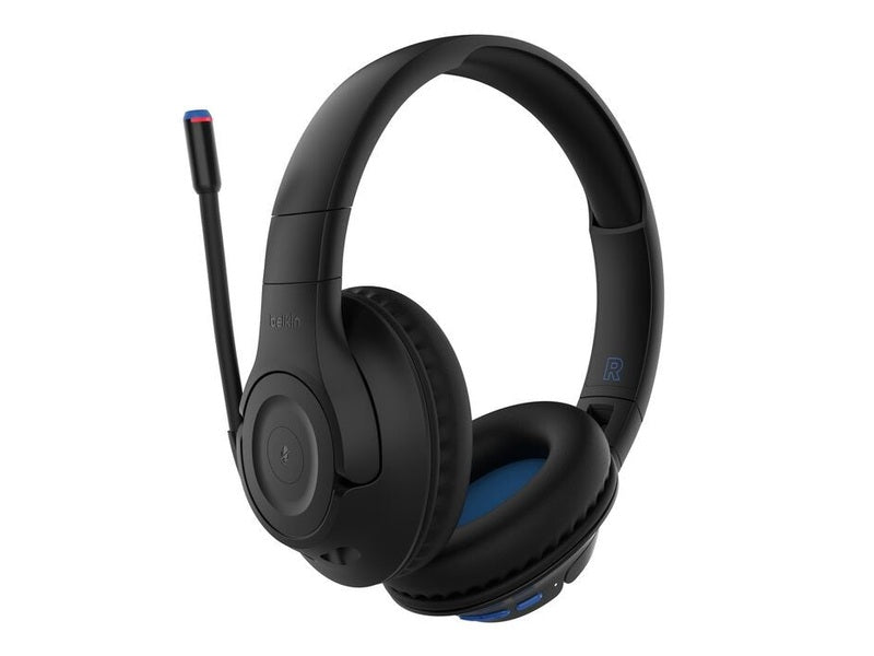 Belkin SoundForm Inspire Wireless Over-Ear Headset for Kids - Black AUD006btBLK , 35hrs Battery, 40mm Drivers, 85dB Volume Cap, BT 5.2, 2YR