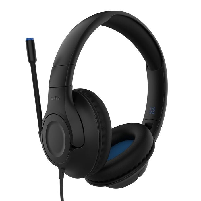 Belkin SoundForm Inspire USB-C Wired Over-Ear Headset for Kids - Black (AUD007fqBK), 85dB Volume Cap, 40mm Drivers, Built-in Microphone, 2YR