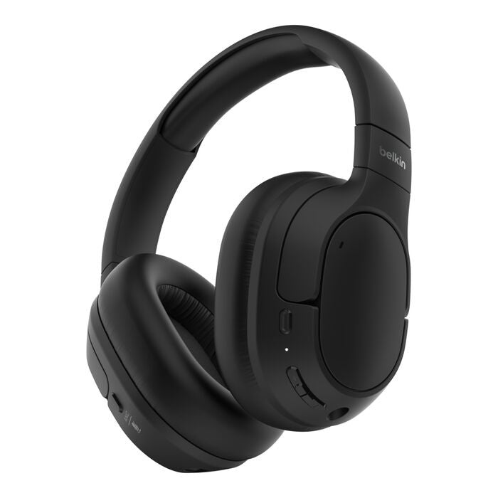 Belkin SoundForm Isolate Noise Cancelling Over-Ear Headphones - Black(AUD008fqBK), 60 hrs Battery, Hybric ANC, BT 5.4 Multipoint, 2YR
