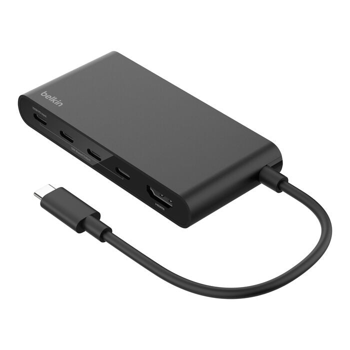 Belkin Connect USB-C to 5-Port USB-C Hub - Black (AVC021fqBK), 100W PD, 10Gbps, 1x 4K HDMI, 4x USB-C, 4K@60Hz, Fire-Resistant, 2YR