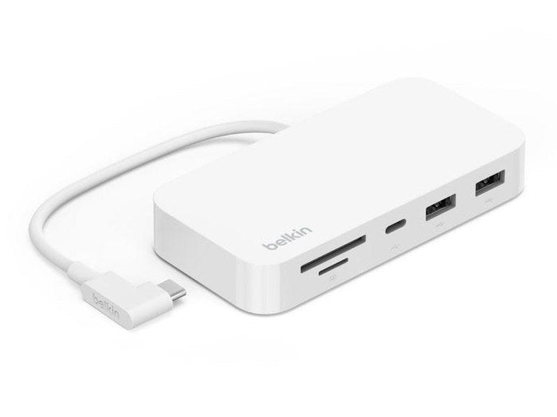 Belkin Connect USB-C 6-in-1 Multiport Hub with Mount - White INC011btWH , 10Gbps, 2x USB-A, USB-C, SD 3.0 & MicroSD Card Reader, 2YR