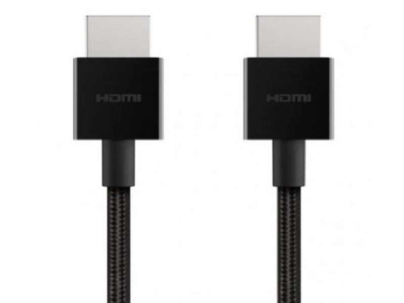 Belkin 8K Ultra High Speed HDMI 2.1 Braided Cable 2M - Black AV10176bt2M-BLK , 8K @ 60Hz / 4K @ 120Hz / 4K HDR, 18Gbps bandwidth, 2YR