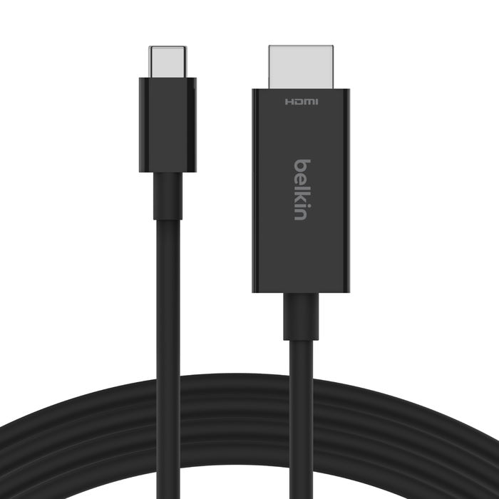 Belkin Connect USB-C to HDMI Cable (2M) - Black (AVC012bt2MBK), 8K at 60Hz and 4K at 120Khz, Supports (HDR10+), Plug and Play, 2YR