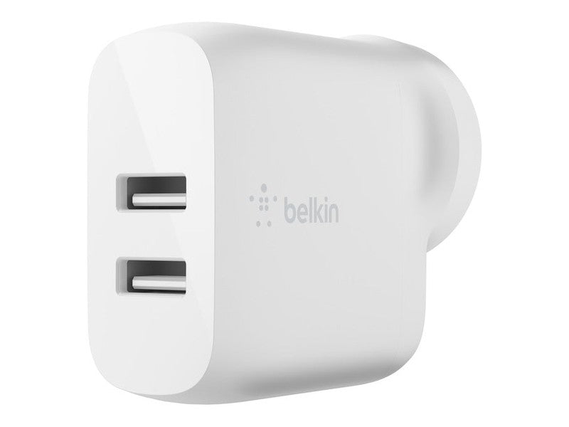 Belkin BoostCharge Dual USB-A Wall Charger 24W - White WCB002auWH , 2xUSB-A 12W , 24W/4.8 amps, CEW $2500, 2YR