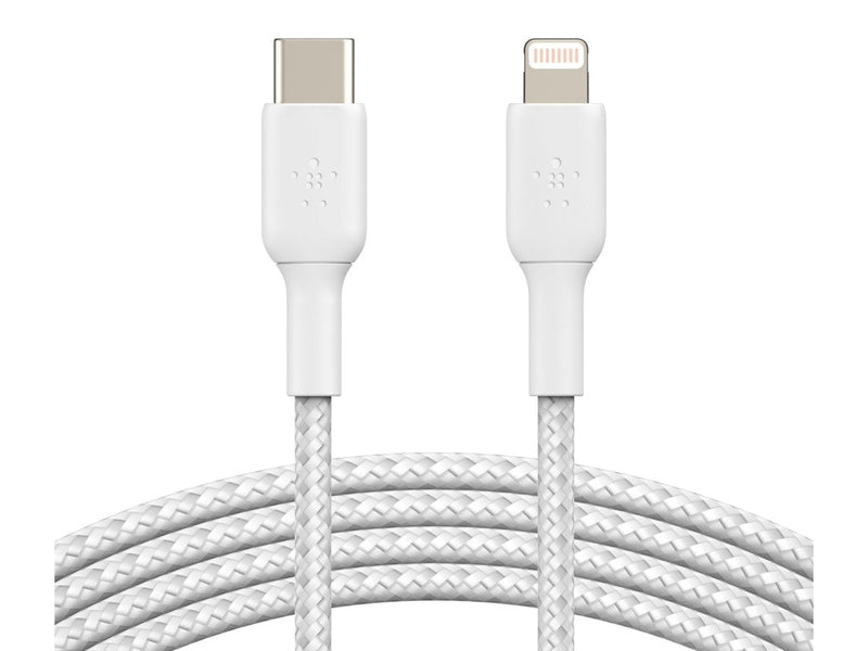 Belkin BoostCharge Braided Lightning to USB-C Cable 1M - White