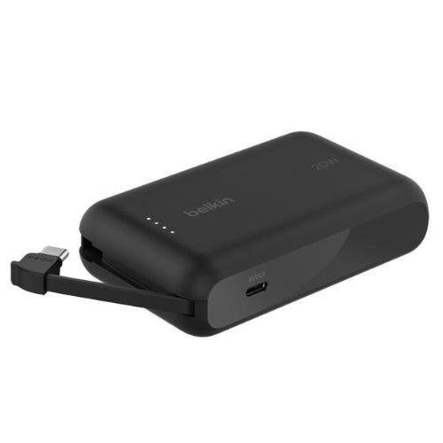 Belkin BoostCharge 10K Power Bank with Integrated 20W USB-C Cable (5.7 cm) - Black (BPB021fqBK), 2xUSB-C(20W), $2500 CEW, 2YR