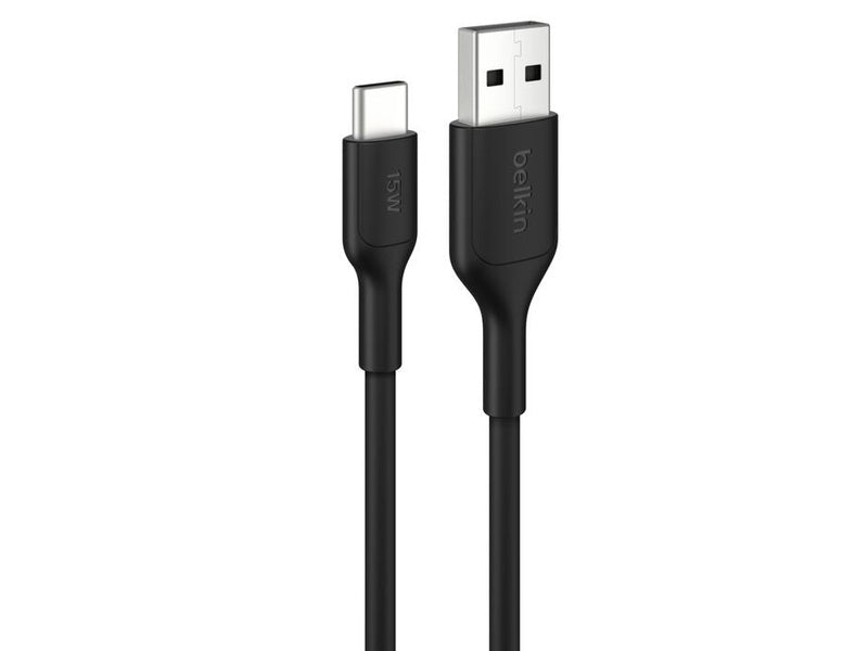 Belkin BoostCharge USB-C to USB-A Cable 1M - Black CAB021fq1MBK , 3A/15W, 480Mbps, 300K+ Bends, Apple, Samsung, USB-IF Certified, 2YR