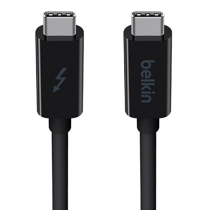 Belkin Thunderbolt 3 Cable USB-C to USB-C (1M) - Black (F2CD081ds1M-BLK ), 60W PD, 20Gbps, 4K/Ultra-HD, Thunderbolt Certified, 2YR