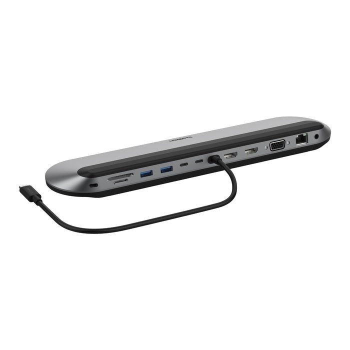Belkin Connect Universal USB-C 11-in-1 Pro Dock+USB-C Cable(13.7')- Grey(INC014btSGY), 100W PD, 3xDisplay, 4K@60Hz, 10Gbps, 2xUSB-A, 1xUSB-C, 2YR
