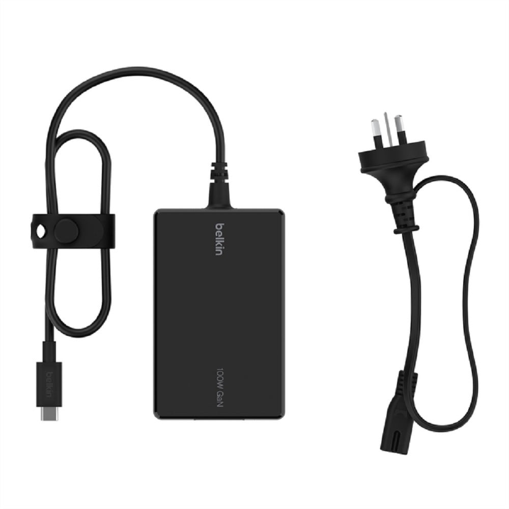 Belkin Connect USB-C Core 100W GaN Power Adapter + USB-C Cable (1.5M) - Black (INC016auBK), Compact Laptop Charger, $2500 CEW , 2YR