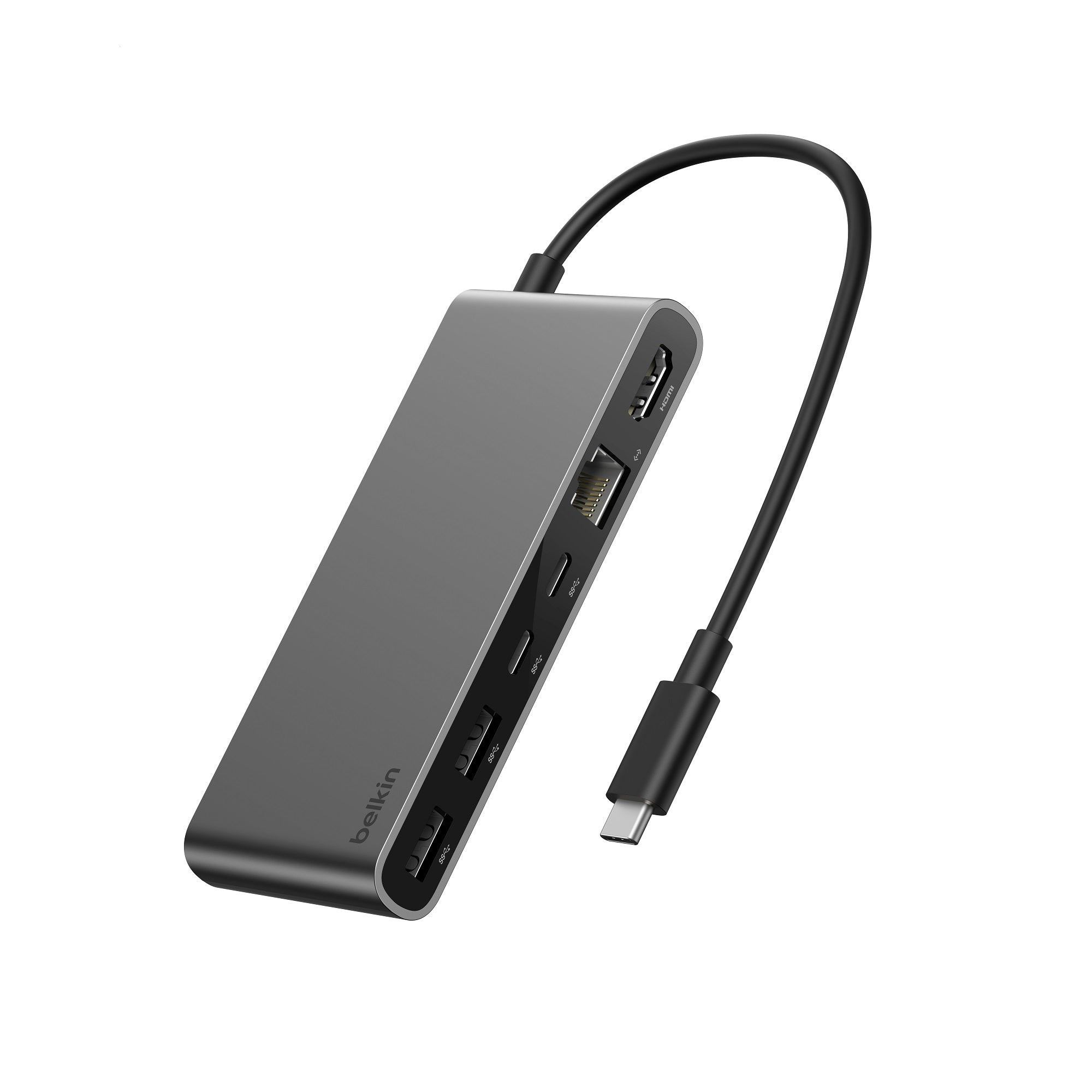Belkin Connect 8-Port USB-C Hub with 2.5Gb Ethernet - (INC024fqSGY), 100W PD, 10Gbps, 4K@60Hz, 2xUSB-A, 1xUSB-C, 1x HDMI, 1x MicroSD/SD, 2YR