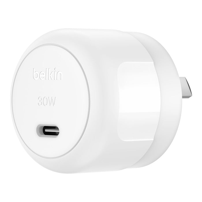 Belkin BoostCharge Compact 30W USB-C (PD 3.1) Wall Charger - White (WCA008auWH), Best for iPhone & Samsung, $2500 CEW , 2YR