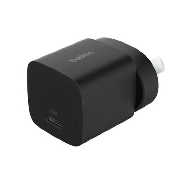 Belkin BoostCharge 25W USB-C (PD 3.1) Cubic Wall Charger - Black (WCA012AUBK), Best for iPhone & Samsung, $2500 CEW, 2YR