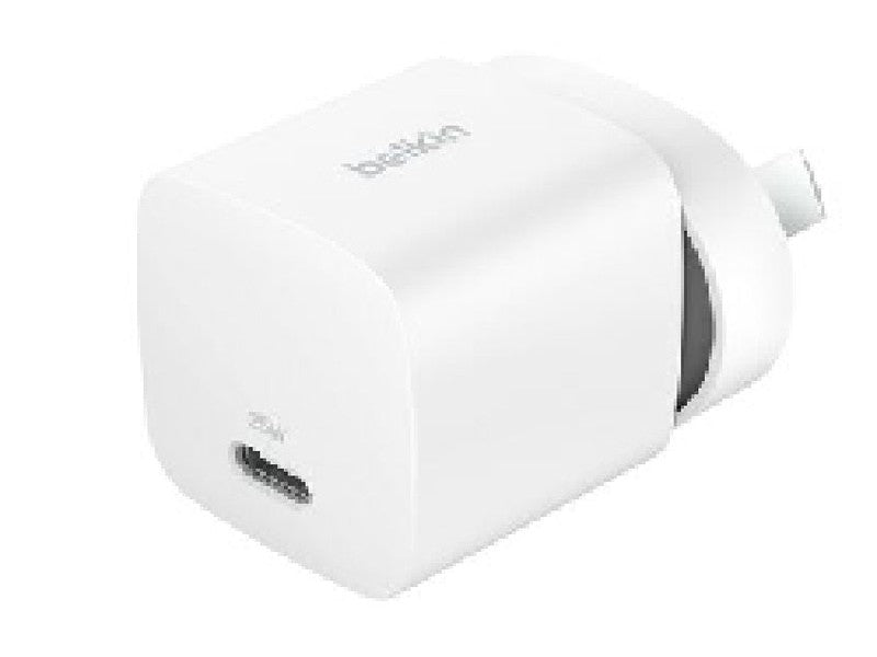 Belkin BoostCharge Compact 25W USB-C PD 3.1 Cubic Wall Charger - White WCA012auWH , Best for iPhone & Samsung, $2500 CEW, 2YR