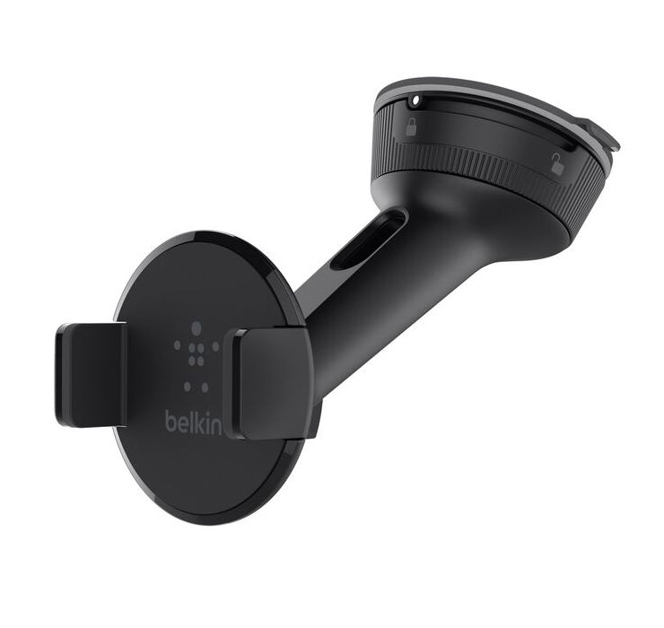 Belkin Universal Car Mount - Black (F8M978BT), 360 Degree Rotation, Fits up to (6') Screen Size, Securely Attaches to Dash & Window, 2YR