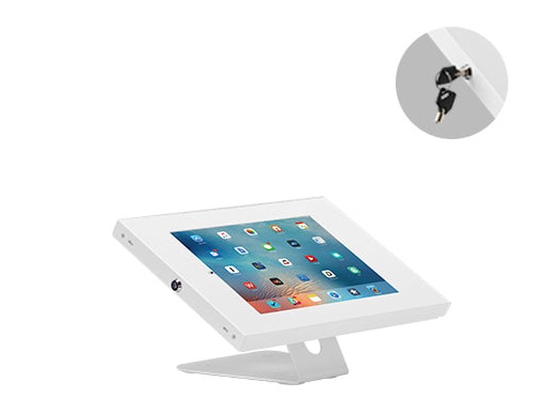 Brateck Anti-Theft Wall-Mounted/Countertop Tablet Holder Fit most 9.7” to 11” tablets iPad, iPad Air, iPad Pro, - White